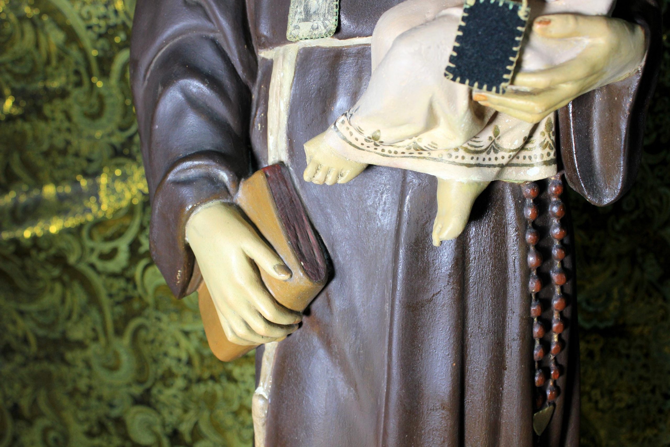 Antiguo San Antonio de Padua, Antiguo Arte Religioso, Antigua Escultura Santo, Estatua Santo Vintage, Escultura Escayola, Figura Santo - Imagen 8