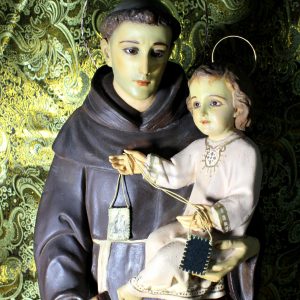 Antiguo San Antonio de Padua, Antiguo Arte Religioso, Antigua Escultura Santo, Estatua Santo Vintage, Escultura Escayola, Figura Santo