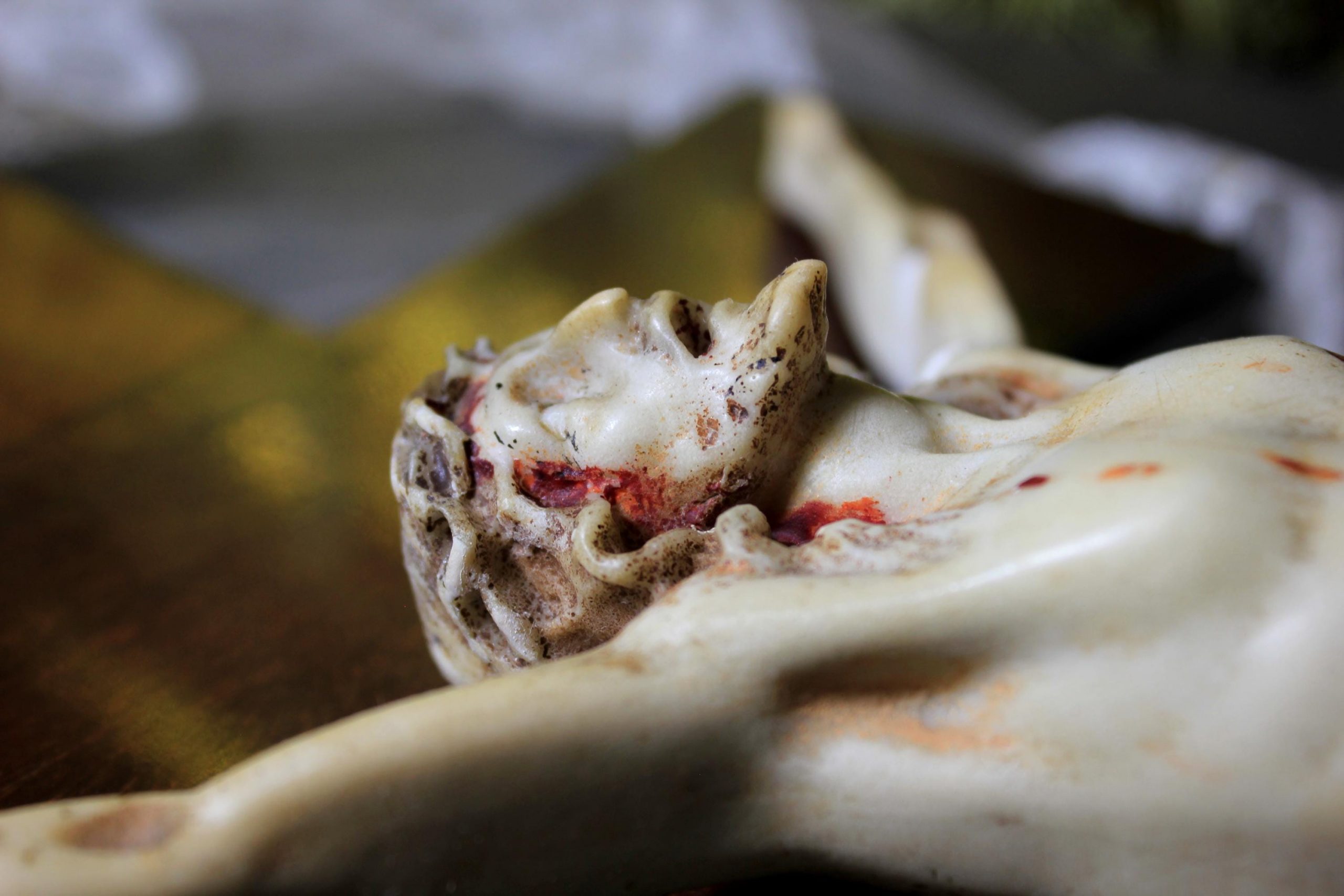 Antiguo Crucifijo , Crucifijo , Cruz Madera, Crucifijo Alabastro, Arte Funerario, Crucifijo Mármol, Crucifijo de Pared - Imagen 2