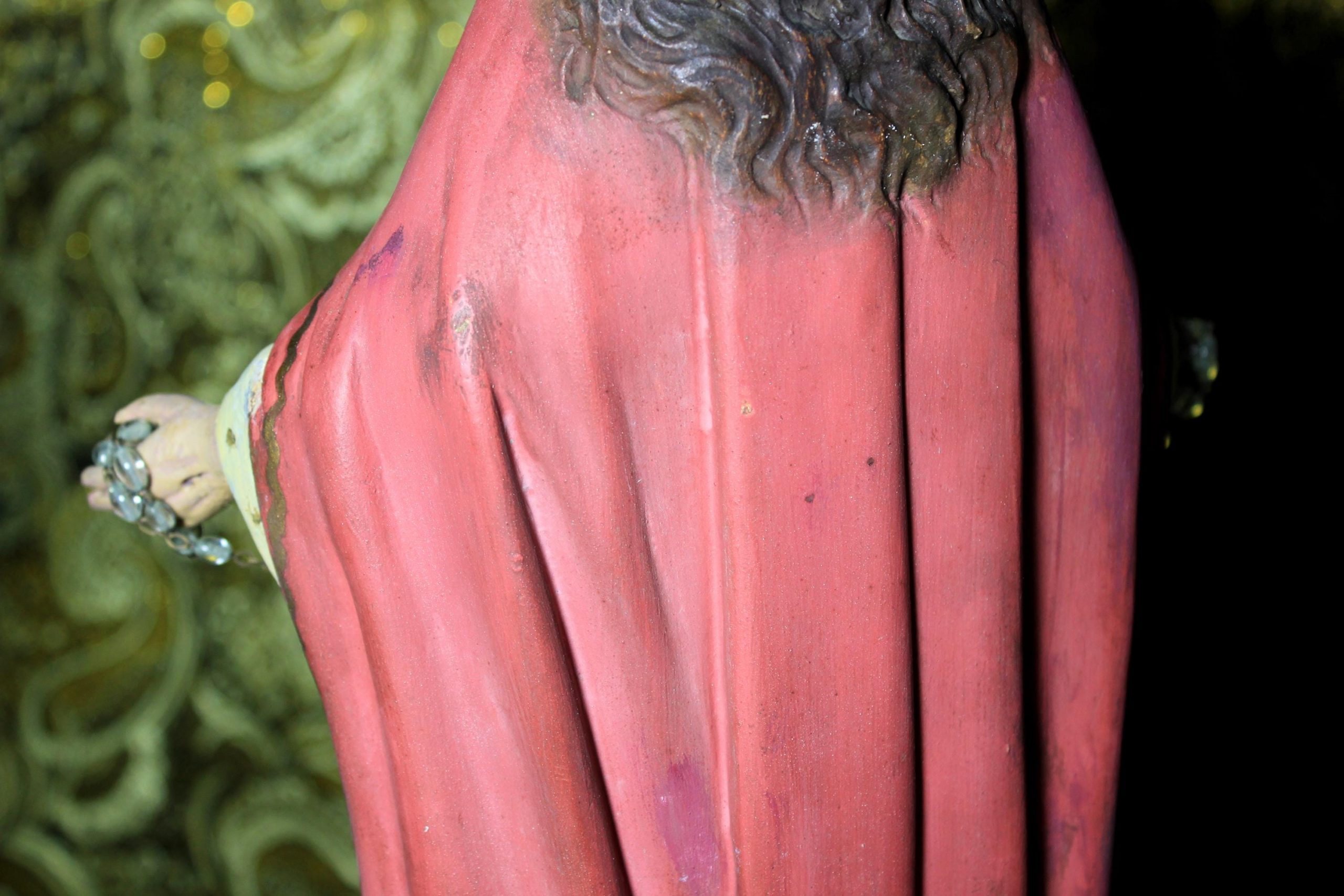 Escultura Sagrado Corazón Jesús, Escultura de Jesús 48cm, Sagrado Corazón, Figura de Jesús, Escultura Escayola Jesús, Ojos de Cristal, Olot. - Imagen 10