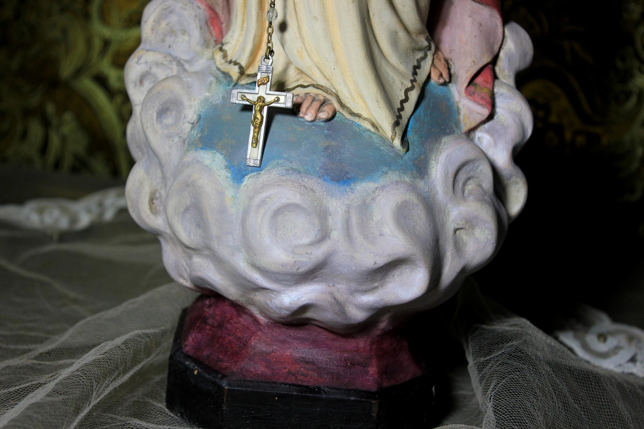 Escultura Sagrado Corazón Jesús, Escultura de Jesús 48cm, Sagrado Corazón, Figura de Jesús, Escultura Escayola Jesús, Ojos de Cristal, Olot. - Imagen 3