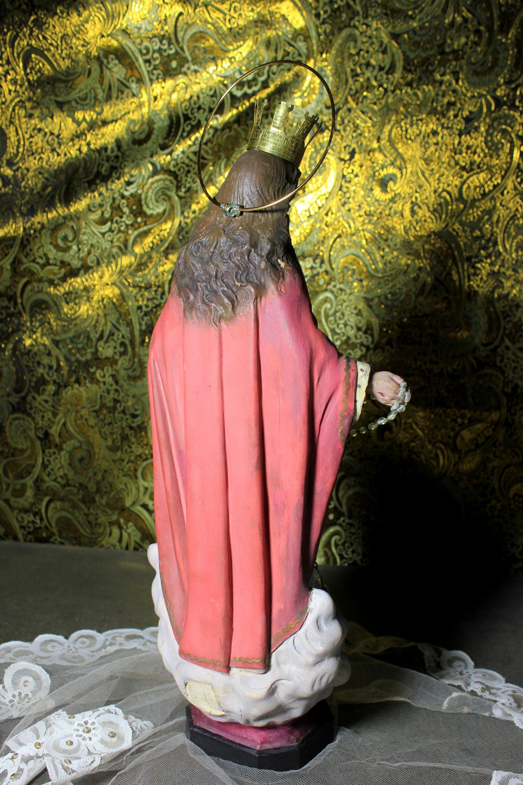 Escultura Sagrado Corazón Jesús, Escultura de Jesús 48cm, Sagrado Corazón, Figura de Jesús, Escultura Escayola Jesús, Ojos de Cristal, Olot. - Imagen 8