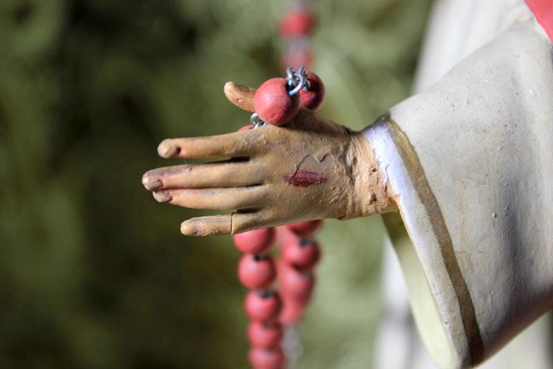 Escultura Sagrado Corazón Jesús, Jesús en Trono, Sagrado Corazón, Figura de Jesús, Escultura Escayola Jesús, Ojos Cristal, Badalona - Imagen 5