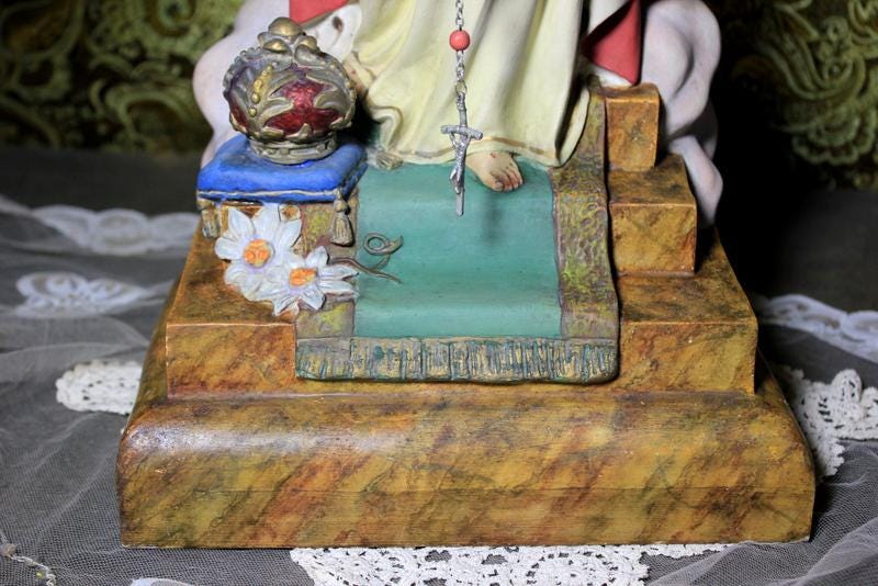 Escultura Sagrado Corazón Jesús, Jesús en Trono, Sagrado Corazón, Figura de Jesús, Escultura Escayola Jesús, Ojos Cristal, Badalona - Imagen 3