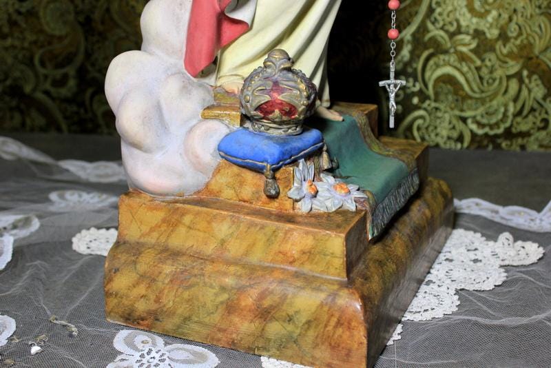 Escultura Sagrado Corazón Jesús, Jesús en Trono, Sagrado Corazón, Figura de Jesús, Escultura Escayola Jesús, Ojos Cristal, Badalona - Imagen 8