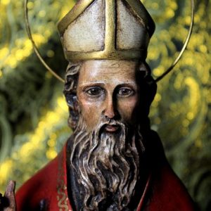 Escultura de San Nicolás de Bari, Estatua Escayola, Estatua Santo, Años 50, Antigua Escultura Santo, Ojos de Cristal, OLOT