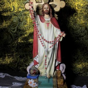 Escultura Sagrado Corazón Jesús, Jesús en Trono, Sagrado Corazón, Figura de Jesús, Escultura Escayola Jesús, Ojos Cristal, Badalona