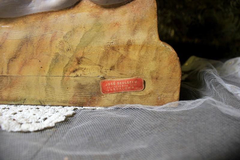 Escultura Sagrado Corazón Jesús, Jesús en Trono, Sagrado Corazón, Figura de Jesús, Escultura Escayola Jesús, Ojos Cristal, Badalona - Imagen 2