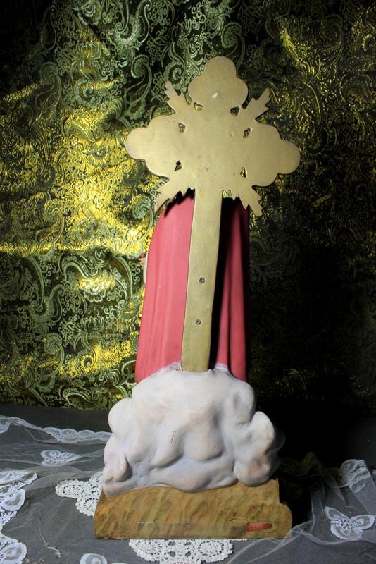 Escultura Sagrado Corazón Jesús, Jesús en Trono, Sagrado Corazón, Figura de Jesús, Escultura Escayola Jesús, Ojos Cristal, Badalona - Imagen 4